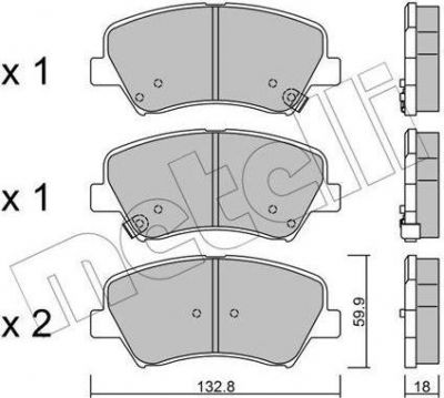 METELLI 22-0944-0 комплект тормозных колодок, дисковый тормоз на HYUNDAI i30 (GD)