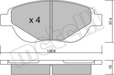 METELLI 22-0948-0 комплект тормозных колодок, дисковый тормоз на PEUGEOT 307 SW (3H)