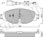 METELLI 22-0950-0K комплект тормозных колодок, дисковый тормоз на AUDI A3 Limousine (8VS)