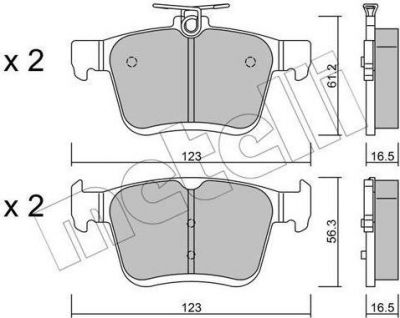 METELLI 22-0951-0 комплект тормозных колодок, дисковый тормоз на AUDI A3 Limousine (8VS)