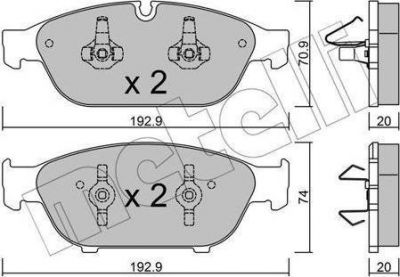 METELLI 22-0953-0 комплект тормозных колодок, дисковый тормоз на AUDI A8 (4H_)