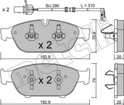 METELLI 22-0953-0K комплект тормозных колодок, дисковый тормоз на AUDI A8 (4H_)