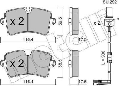 METELLI 22-0955-1K комплект тормозных колодок, дисковый тормоз на AUDI A8 (4H_)