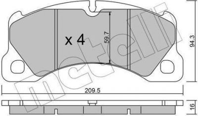 METELLI 22-0957-0 комплект тормозных колодок, дисковый тормоз на PORSCHE CAYENNE (92A)