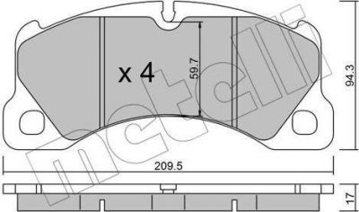 METELLI 22-0957-3 комплект тормозных колодок, дисковый тормоз на VW TOUAREG (7P5)