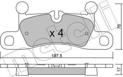 METELLI 22-0958-0 комплект тормозных колодок, дисковый тормоз на VW TOUAREG (7P5)