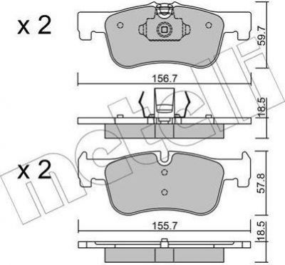 METELLI 22-0959-0 комплект тормозных колодок, дисковый тормоз на 1 (F20)