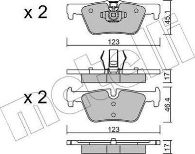 METELLI 22-0962-0 комплект тормозных колодок, дисковый тормоз на 1 (F20)