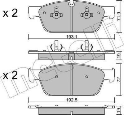 METELLI 22-0967-0 комплект тормозных колодок, дисковый тормоз на MERCEDES-BENZ GLE (W166)