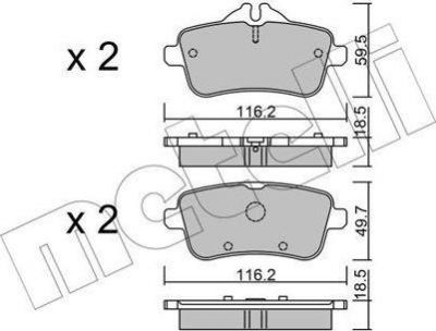 METELLI 22-0968-0 комплект тормозных колодок, дисковый тормоз на MERCEDES-BENZ GLE (W166)