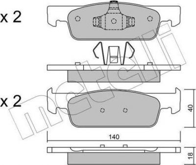 METELLI 22-0975-0 комплект тормозных колодок, дисковый тормоз на DACIA LOGAN II