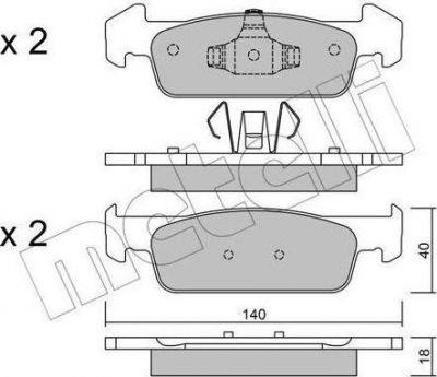 METELLI 22-0975-1 комплект тормозных колодок, дисковый тормоз на DACIA LOGAN MCV II