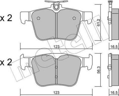 METELLI 22-0981-0 комплект тормозных колодок, дисковый тормоз на SKODA SUPERB универсал (3V5)