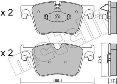 METELLI 22-0985-0 комплект тормозных колодок, дисковый тормоз на PEUGEOT 308 SW II