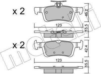 METELLI 22-0986-0 комплект тормозных колодок, дисковый тормоз на PEUGEOT 308 II