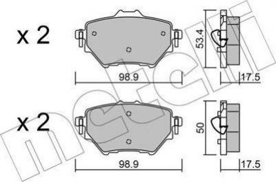 METELLI 22-0987-0 комплект тормозных колодок, дисковый тормоз на PEUGEOT 308 II