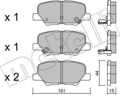 METELLI 22-0995-0 комплект тормозных колодок, дисковый тормоз на MITSUBISHI ASX (GA_W_)