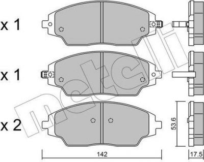 METELLI 22-1008-0 комплект тормозных колодок, дисковый тормоз на CHEVROLET AVEO седан (T300)