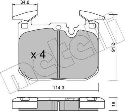 METELLI 22-1015-1 комплект тормозных колодок, дисковый тормоз на 4 купе (F32, F82)