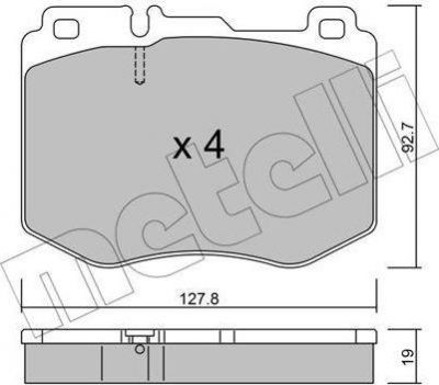 METELLI 22-1019-0 комплект тормозных колодок, дисковый тормоз на MERCEDES-BENZ GLC (X253)