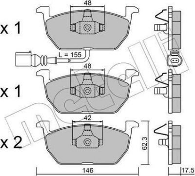 METELLI 22-1028-0 комплект тормозных колодок, дисковый тормоз на VW GOLF SPORTSVAN (AM1)