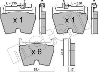 METELLI 22-1043-0 комплект тормозных колодок, дисковый тормоз на VW PHAETON (3D_)