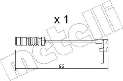 METELLI SU.011 сигнализатор, износ тормозных колодок на MERCEDES-BENZ A-CLASS (W168)