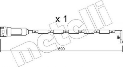 METELLI SU.108 сигнализатор, износ тормозных колодок на OPEL ASTRA F Наклонная задняя часть (53_, 54_, 58_, 59_)