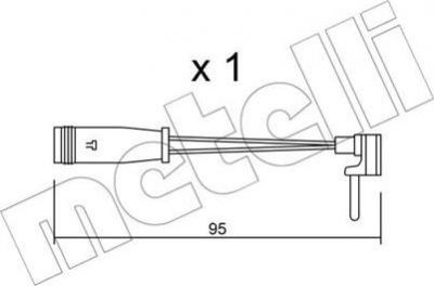 METELLI SU.129 сигнализатор, износ тормозных колодок на MERCEDES-BENZ C-CLASS T-Model (S205)