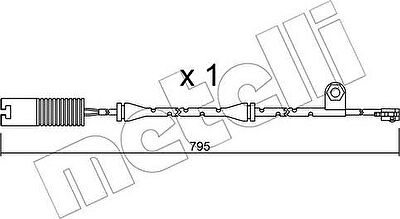 METELLI SU.152 сигнализатор, износ тормозных колодок на X5 (E53)