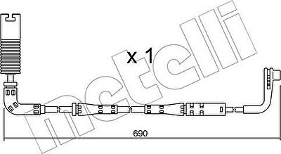 METELLI SU.157 сигнализатор, износ тормозных колодок на 5 (E60)