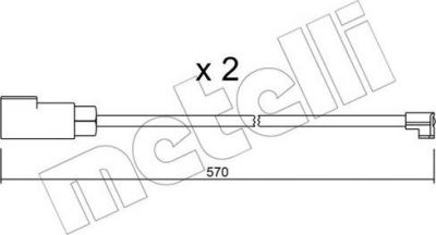 METELLI SU.244K сигнализатор, износ тормозных колодок на FORD TRANSIT c бортовой платформой/ходовая часть