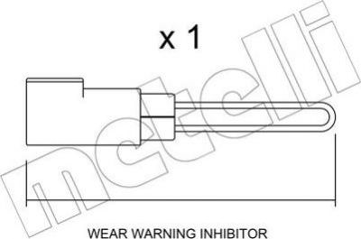 METELLI SU.258 сигнализатор, износ тормозных колодок на FORD TRANSIT c бортовой платформой/ходовая часть