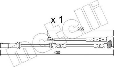 METELLI SU.311 сигнализатор, износ тормозных колодок на MINI MINI (F56)