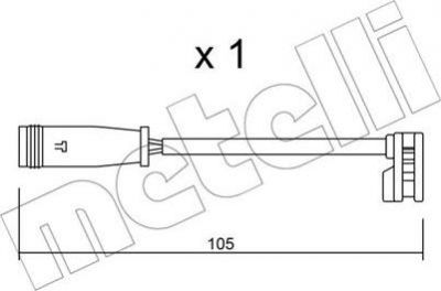 METELLI SU.313 сигнализатор, износ тормозных колодок на MERCEDES-BENZ SPRINTER 5-t c бортовой платформой/ходовая часть (906)