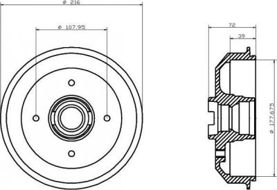 MINTEX MBD004 тормозной барабан на FORD FIESTA фургон (FVD)