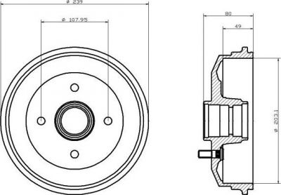 MINTEX MBD016 тормозной барабан на FORD ESCORT VII седан (GAL, AFL)