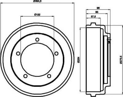 MINTEX MBD020 тормозной барабан на FORD TRANSIT c бортовой платформой/ходовая часть (E_ _)