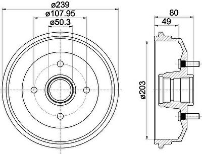 MINTEX MBD052 тормозной барабан на FORD ESCORT VII седан (GAL, AFL)