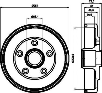 MINTEX MBD124 тормозной барабан на MAZDA 626 III Hatchback (GD)