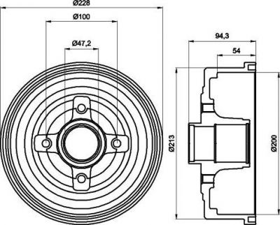 MINTEX MBD200 тормозной барабан на OPEL CORSA C (F08, F68)