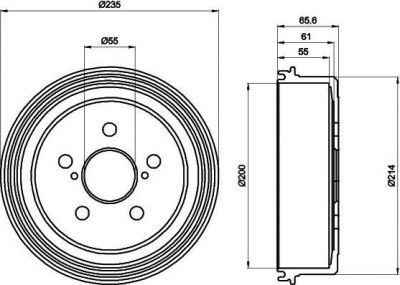 MINTEX MBD226 тормозной барабан на TOYOTA CALDINA (ST19_, ET19_, CT19_, AT19_)