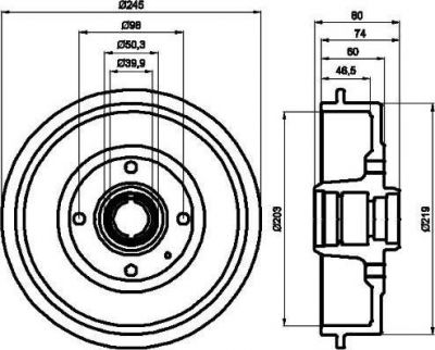 MINTEX MBD232 тормозной барабан на ALFA ROMEO 33 (905)