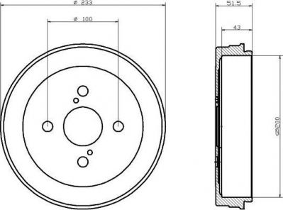 MINTEX MBD267 тормозной барабан на TOYOTA YARIS VERSO (_NLP2_, _NCP2_)