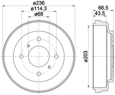 MINTEX MBD306 тормозной барабан на NISSAN ALMERA II (N16)