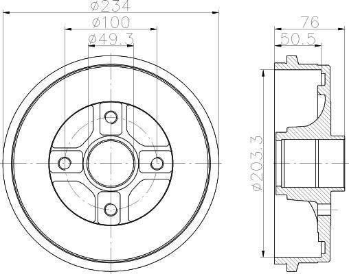 MINTEX MBD317 тормозной барабан на RENAULT TWINGO II (CN0_)