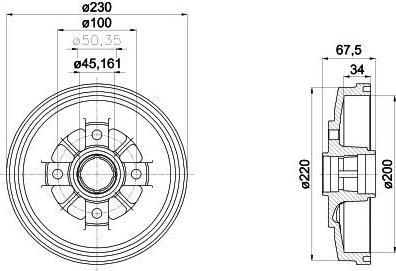 MINTEX MBD345 тормозной барабан на KIA RIO универсал (DC)