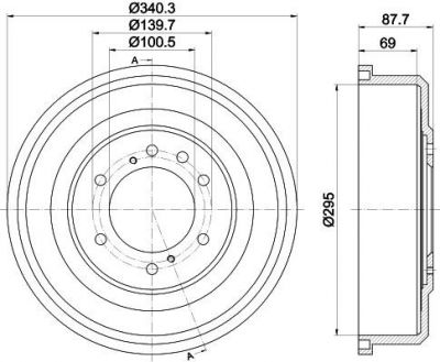 MINTEX MBD347 тормозной барабан на NISSAN PATHFINDER II (R50)