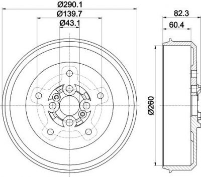 MINTEX MBD360 тормозной барабан на KIA RETONA (CE)