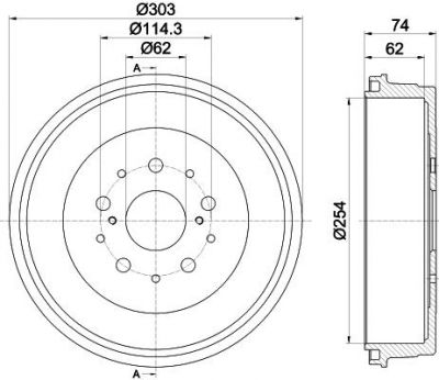 MINTEX MBD361 тормозной барабан на TOYOTA HILUX III пикап (KUN_, TGN_, LAN_, GGN_)